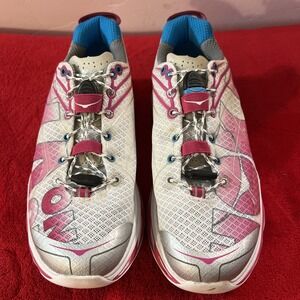 Hoka One One Huaka Road Running Shoes Sneakers Women's SZ 7.5 White Pink & Grey